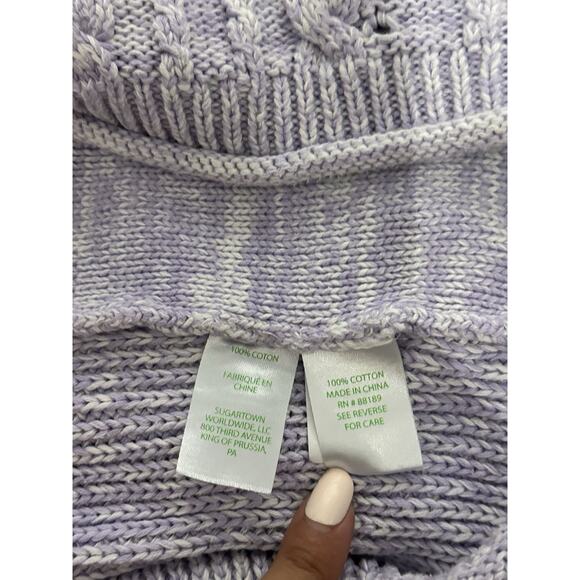 Lilly Pulitzer Maxcy Sweater Light Lilac Verbena Cable Knit Size XS - Picture 5 of 8